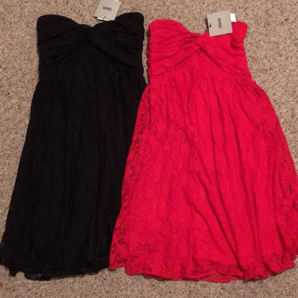 ASOS Dresses & Skirts - Two ASOS lace red & black dresses - both NWT
